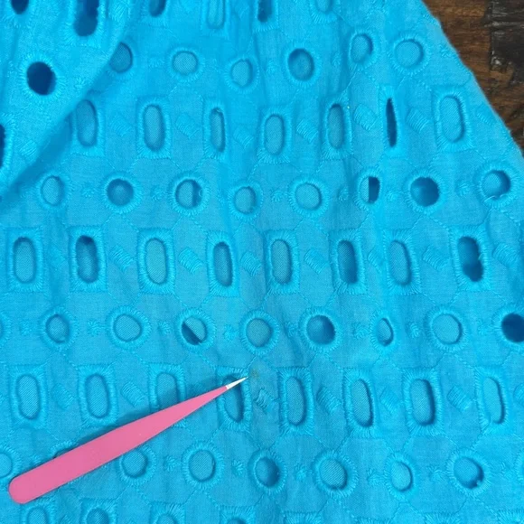 Anthropologie The Somerset Maxi Dress Eyelet Edition Blue Size Medium - Picture 16 of 16